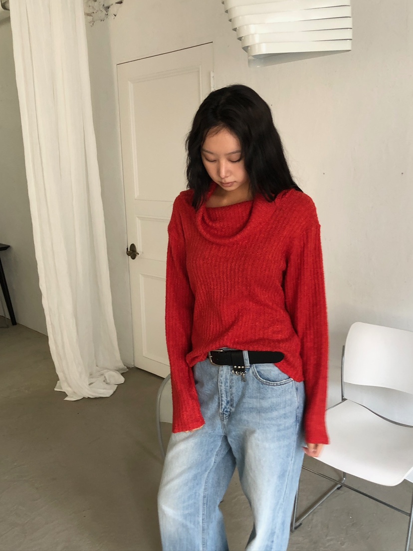 ACORN韓國代購26秋季堆領羅紋針織衫高領羅紋ACORN針織衫圖色1