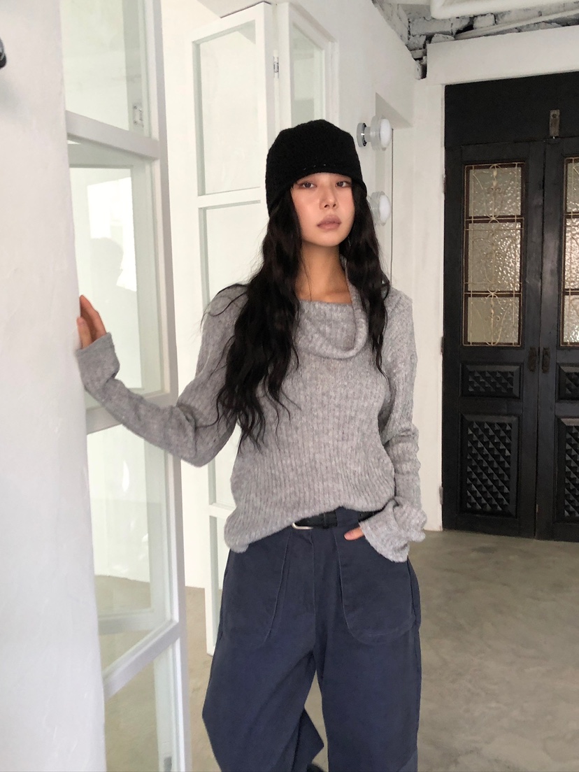 ACORN韓國代購26秋季堆領羅紋針織衫高領羅紋ACORN針織衫圖色2