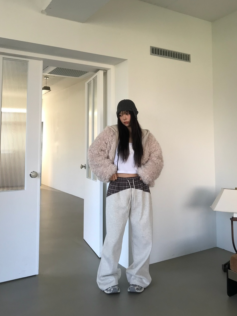 LOVE PULL東大門直郵26秋季短款毛絨連帽夾克拉鏈開合羊駝毛連LOVE PULL夾克