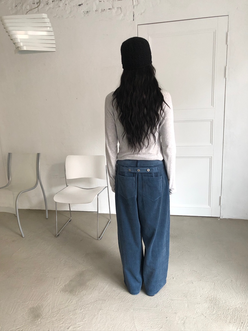 ACORN韓國代購26秋冬燈芯絨闊腿休閑褲高腰ACORN休閑褲