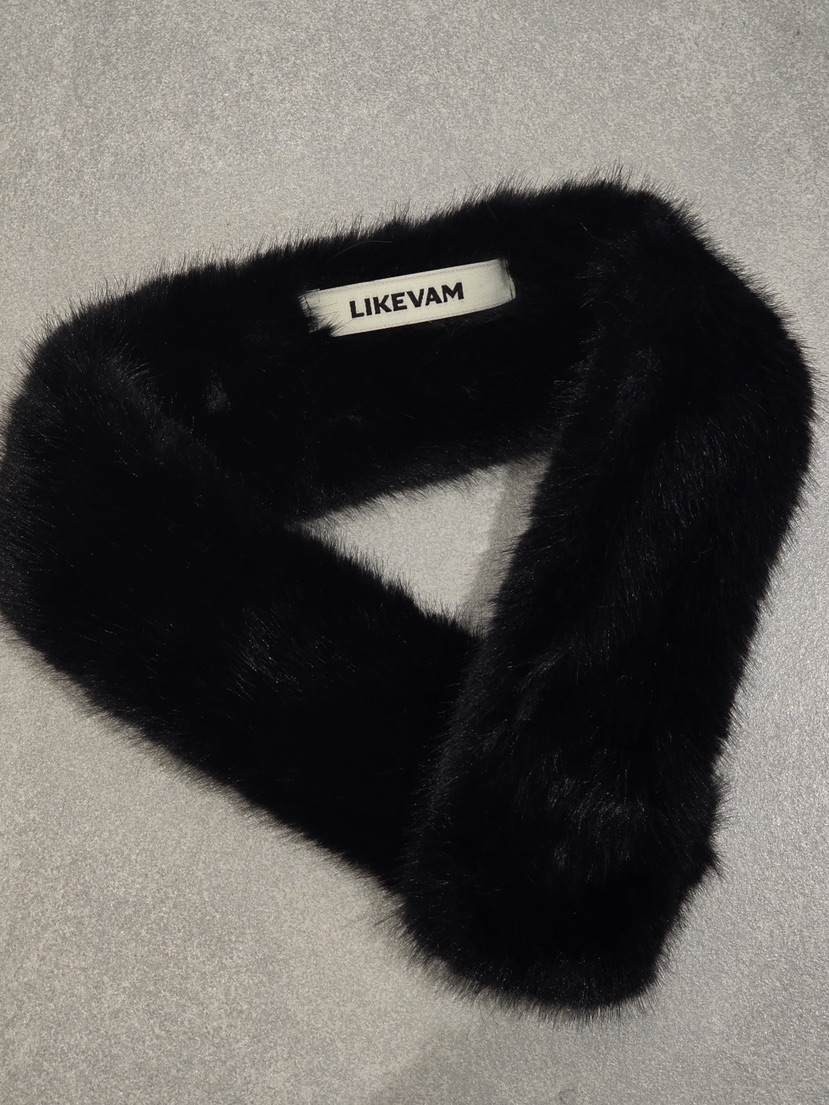 LIKEVAM東大門實拍26秋季復古豹紋毛絨三角圍脖圍巾披肩毛絨填LIKEVAM圍巾/披肩圖色2