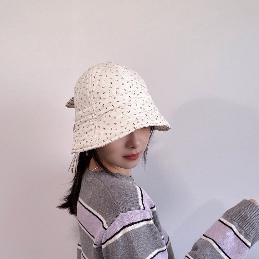 LOVELY HAT東大門代購26秋季絎縫碎花漁夫帽 日常搭配帽子絎縫LOVELY HAT帽子