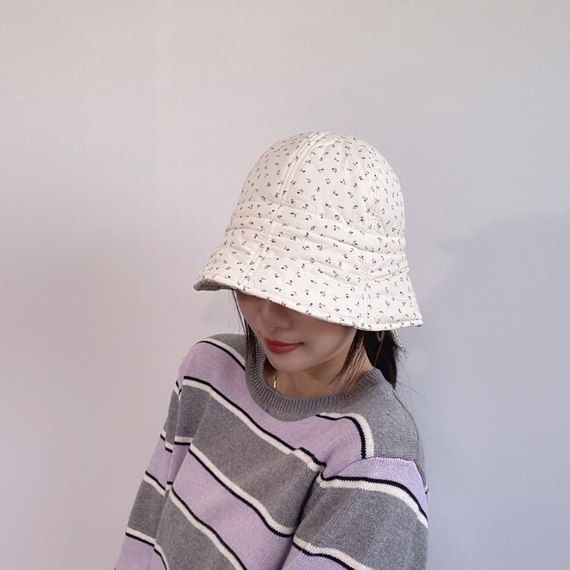 LOVELY HAT東大門代購26秋季絎縫碎花漁夫帽 日常搭配帽子絎縫LOVELY HAT帽子