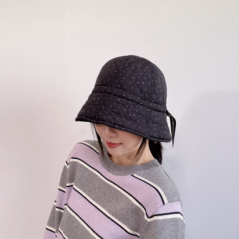 LOVELY HAT東大門代購26秋季絎縫碎花漁夫帽 日常搭配帽子絎縫LOVELY HAT帽子圖色2