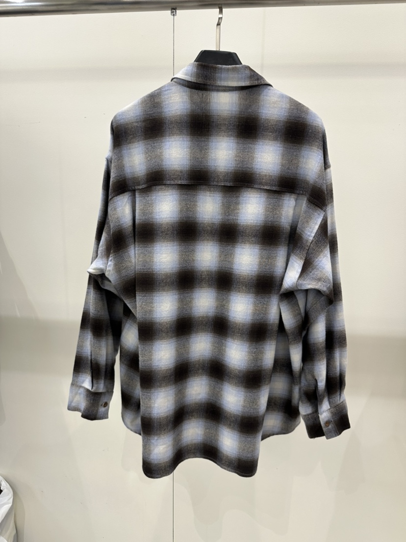 ARTE STUDIO東大門代購26秋季寬松格紋襯衫蕾絲衫格子落肩寬松ARTE STUDIO襯衫/蕾絲衫