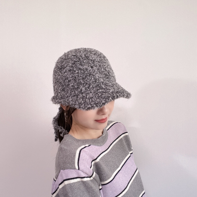 LOVELY HAT東大門代購26秋冬系帶毛絨鴨嘴帽 秋冬保暖帽子系帶LOVELY HAT帽子