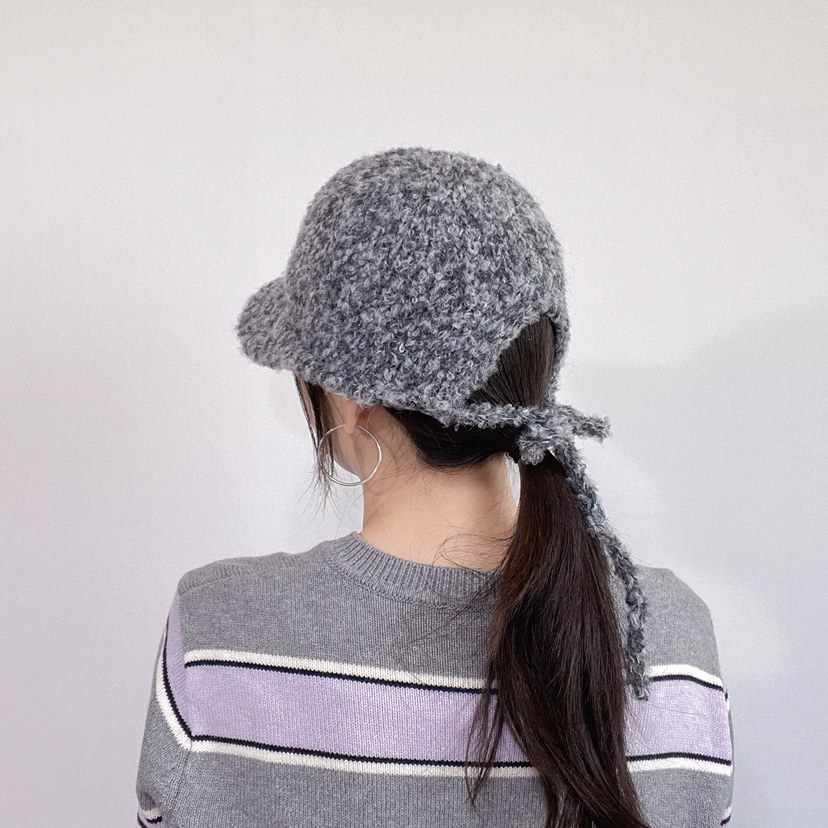 LOVELY HAT東大門代購26秋冬系帶毛絨鴨嘴帽 秋冬保暖帽子系帶LOVELY HAT帽子