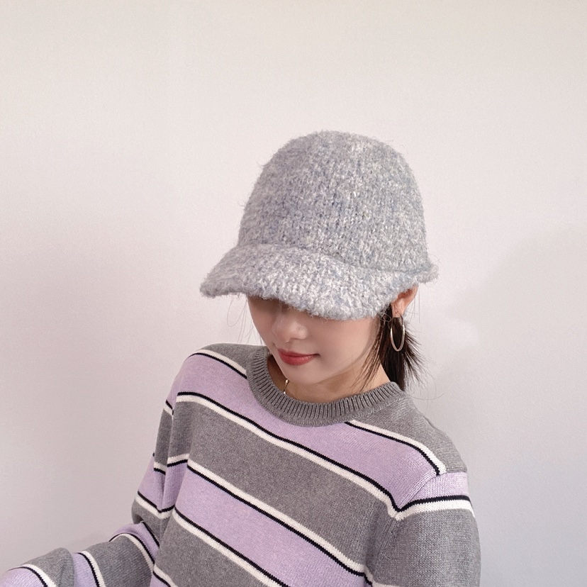 LOVELY HAT東大門代購26秋冬系帶毛絨鴨嘴帽 秋冬保暖帽子系帶LOVELY HAT帽子圖色2