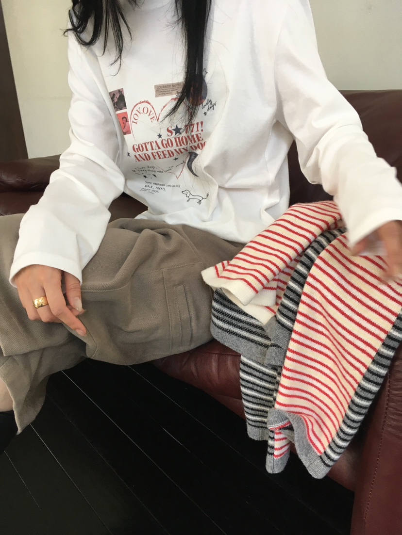 MINIMUZE東大門代購26秋季圓領長袖印花T恤長袖T恤印花圓領MINIMUZE長袖T恤