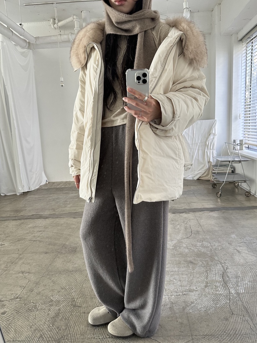 LE VASE東大門代購26秋季毛領腰帶短棉服短款棉服可調節羽絨服LE VASE短款棉服