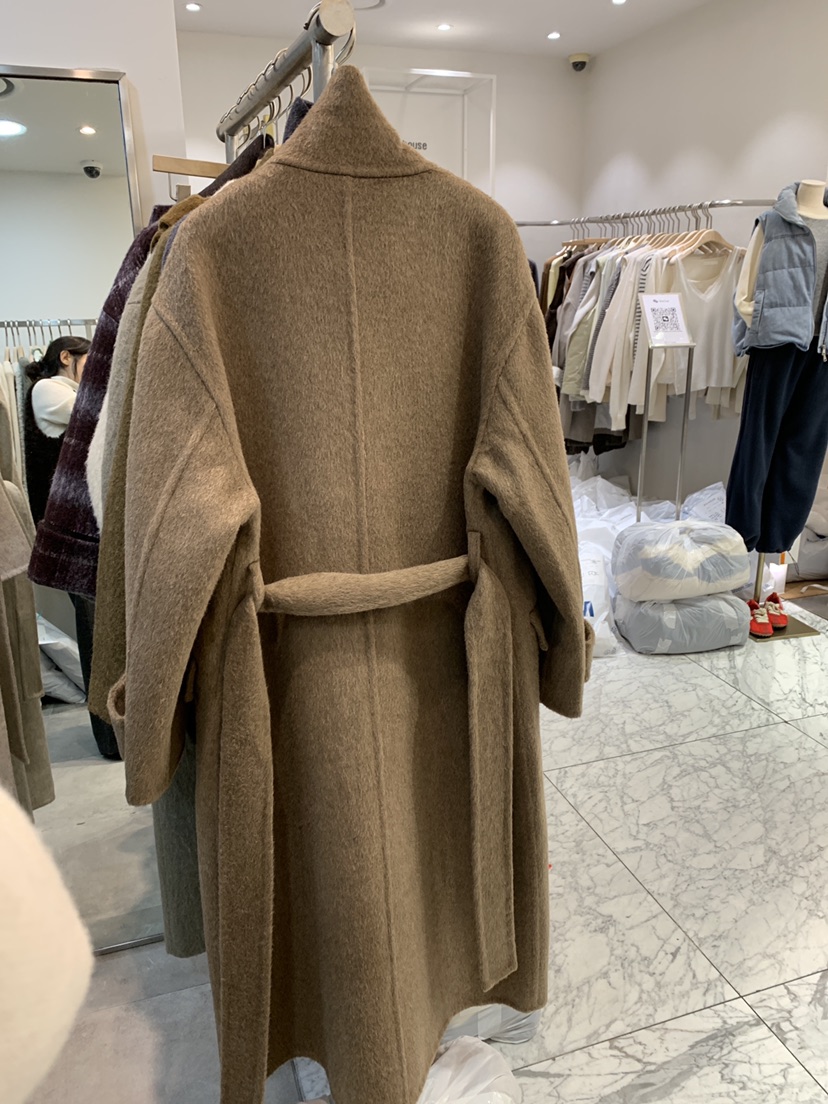 DARAK韓國直郵26秋季立領系帶大衣中長款大衣手工制品含腰帶系DARAK中長款大衣