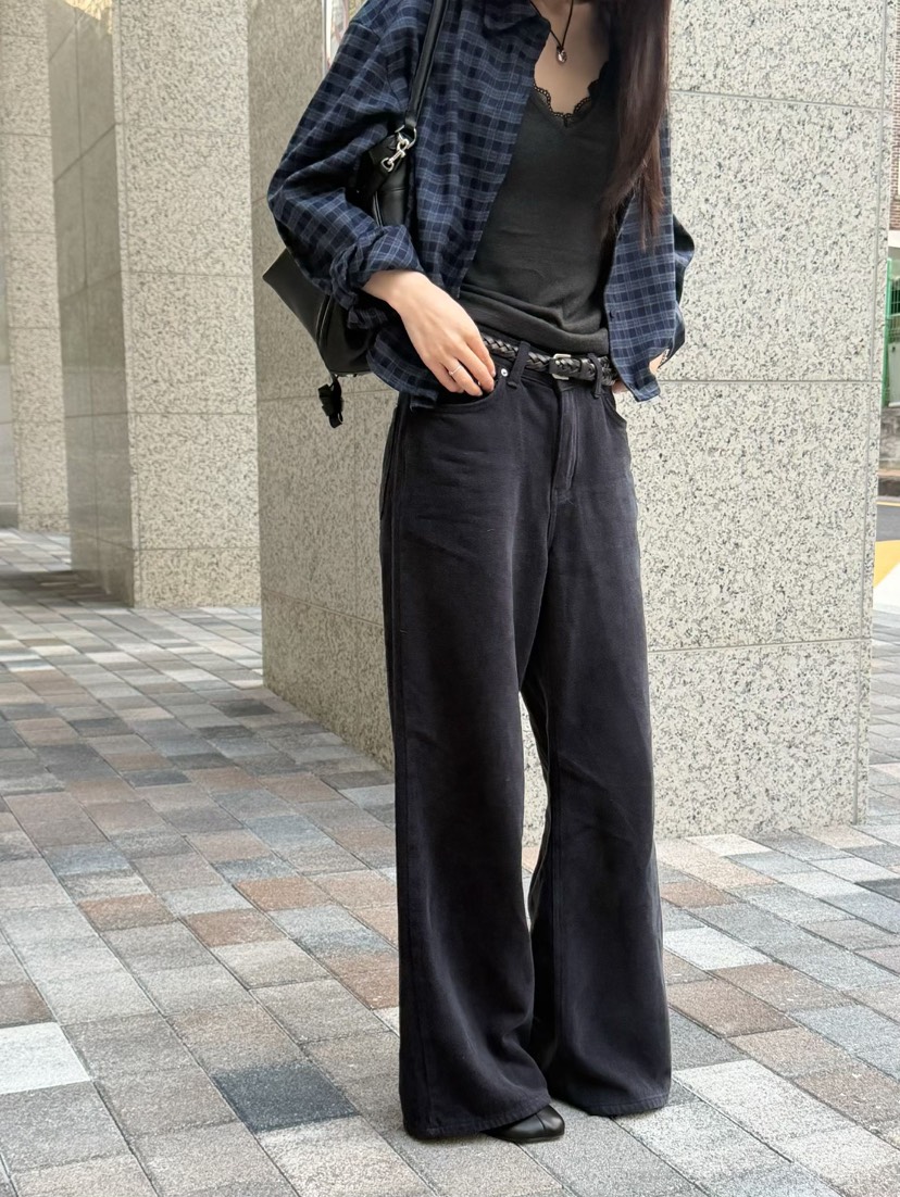 ARKIE/TAF東大門直郵26秋季加絨闊腿休閑褲 日常加絨不含腰帶ARKIE/TAF休閑褲