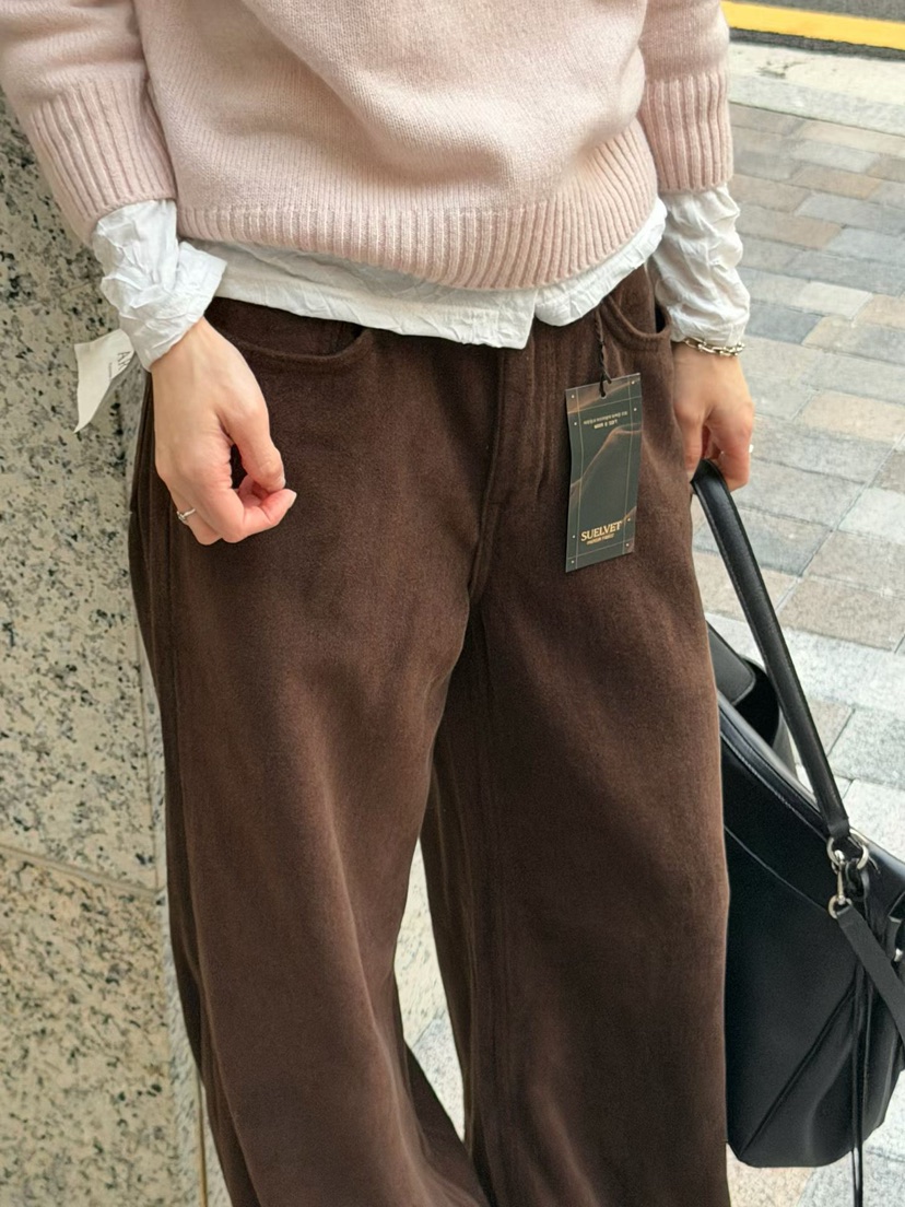 ARKIE/TAF東大門直郵26秋季加絨闊腿休閑褲 日常加絨不含腰帶ARKIE/TAF休閑褲
