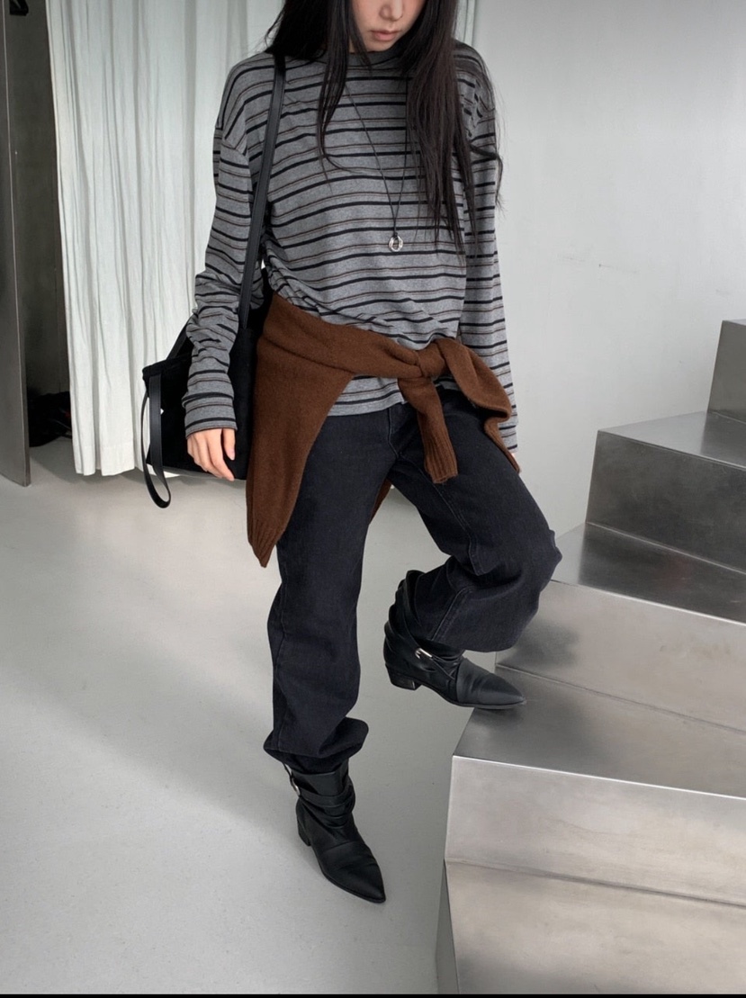 ARTE STUDIO東大門實拍26秋季圓領針織衫毛圈圓領羅紋ARTE STUDIO針織衫