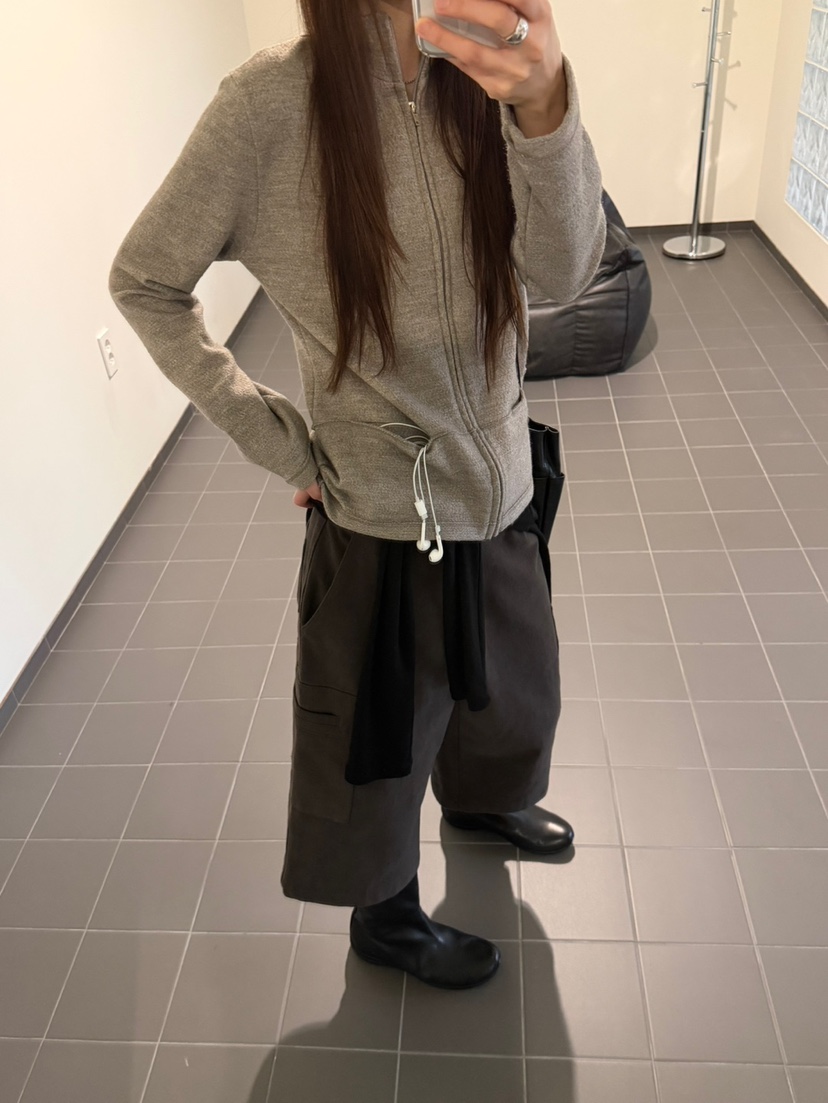MINIMUZE東大門代購26秋季立領拉鏈針織衛衣拉鏈開合口袋立領MINIMUZE衛衣