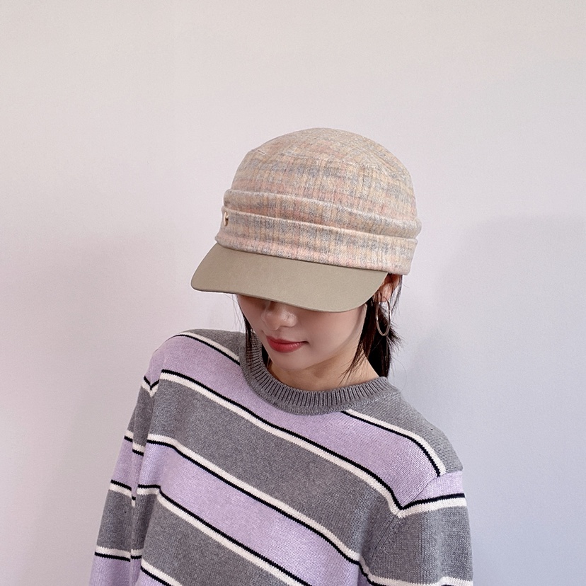 LOVELY HAT東大門直郵26秋季復古格紋硬頂鴨嘴帽帽子格紋LOVELY HAT帽子