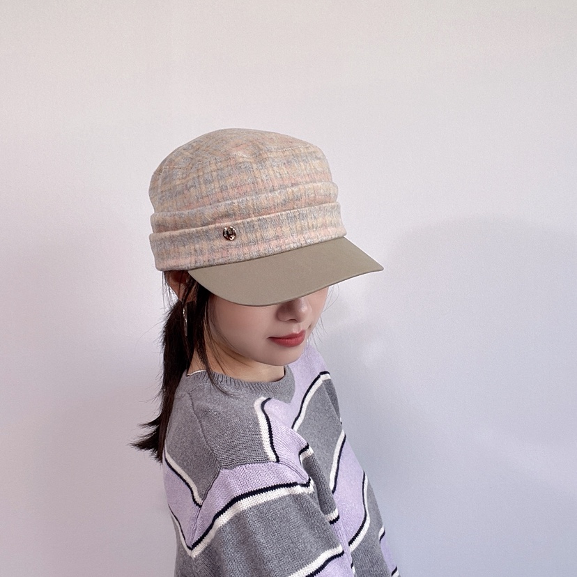 LOVELY HAT東大門直郵26秋季復古格紋硬頂鴨嘴帽帽子格紋LOVELY HAT帽子