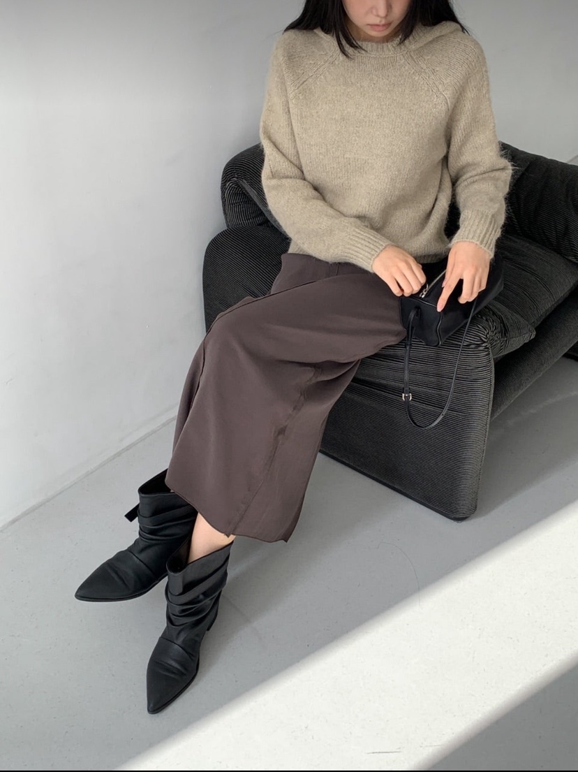 ARTE STUDIO韓國直郵26秋季松緊腰中長半身裙長裙側邊開叉ARTE STUDIO長裙