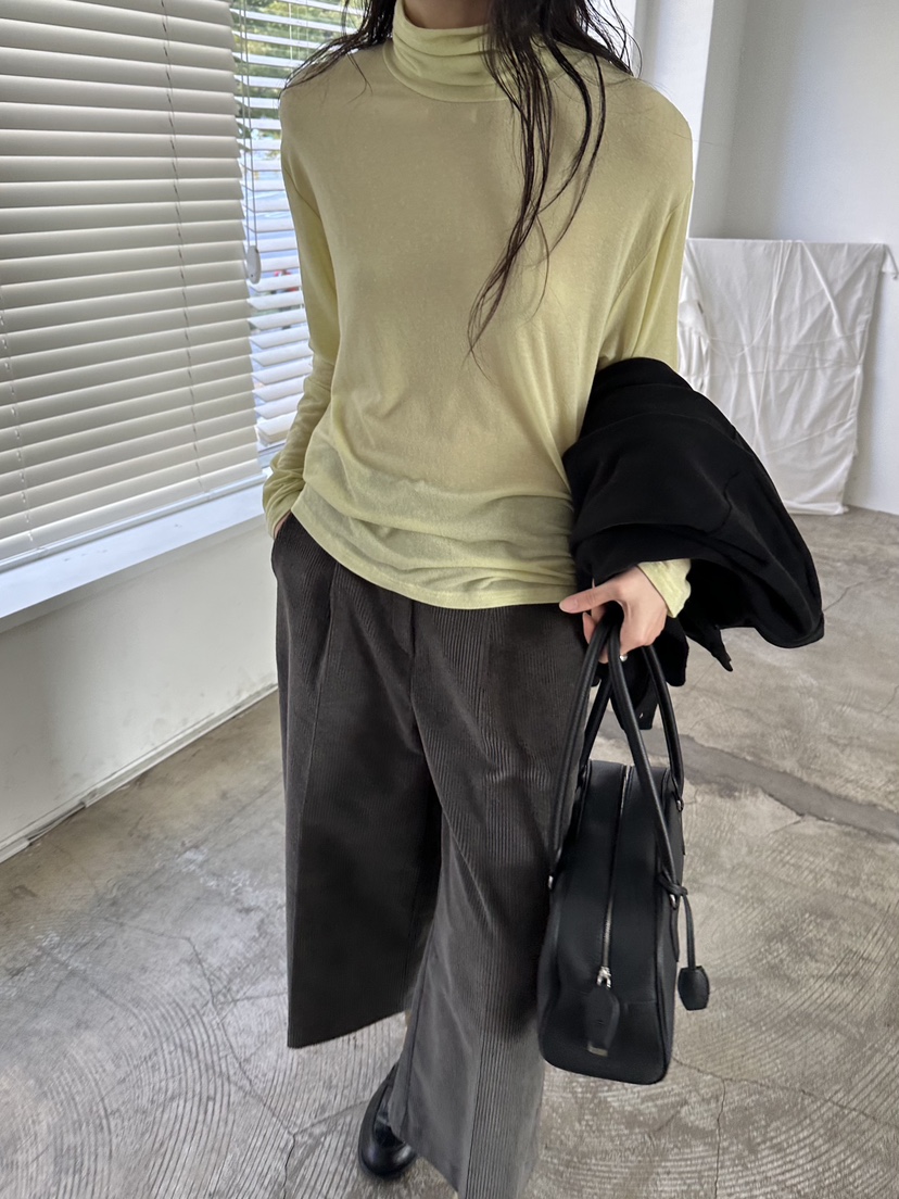 LE VASE東大門實拍26秋冬羊絨羊毛高領打底衫長袖T恤羊絨高領LE VASE長袖T恤圖色1