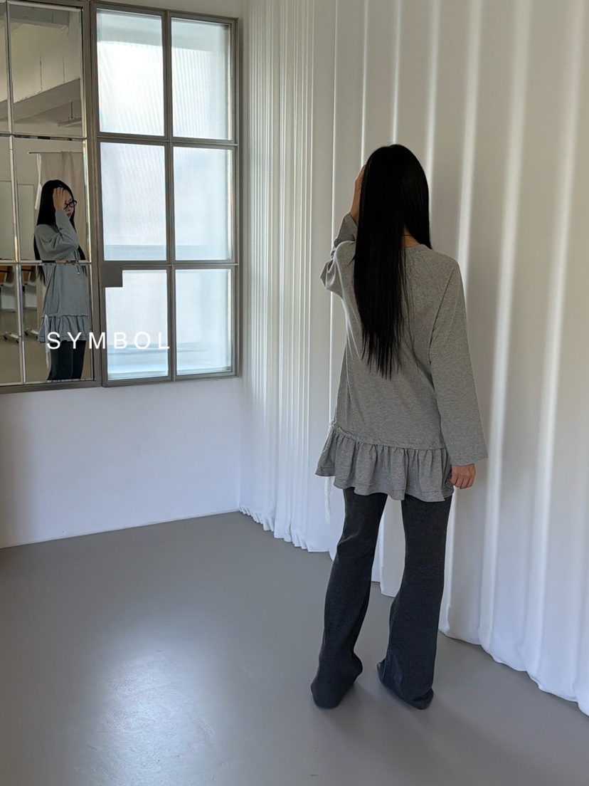 SYMBOL韓國直郵26秋冬加絨微喇休閑褲喇叭褲加絨抽繩SYMBOL休閑褲