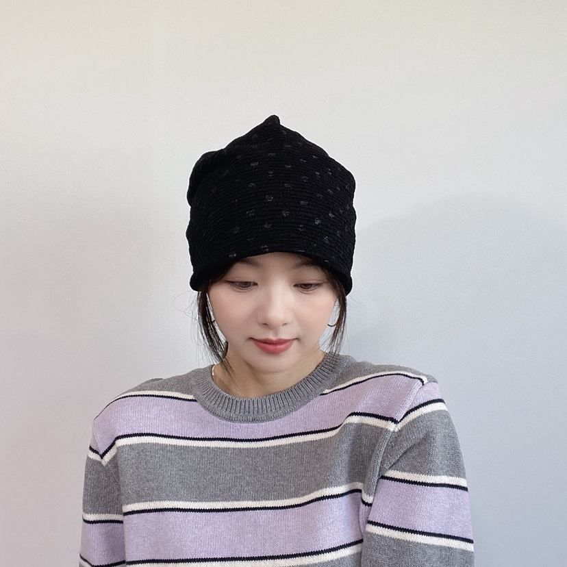 LOVELY HAT東大門實拍26秋季軟頂暗紋針織堆堆帽帽子LOVELY HAT帽子