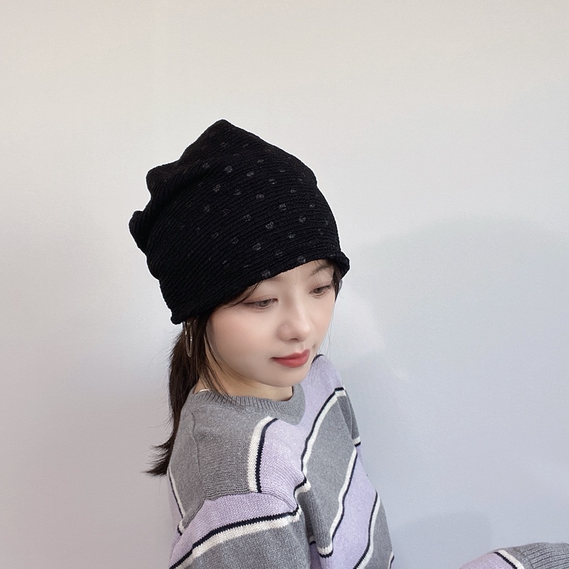 LOVELY HAT東大門實拍26秋季軟頂暗紋針織堆堆帽帽子LOVELY HAT帽子