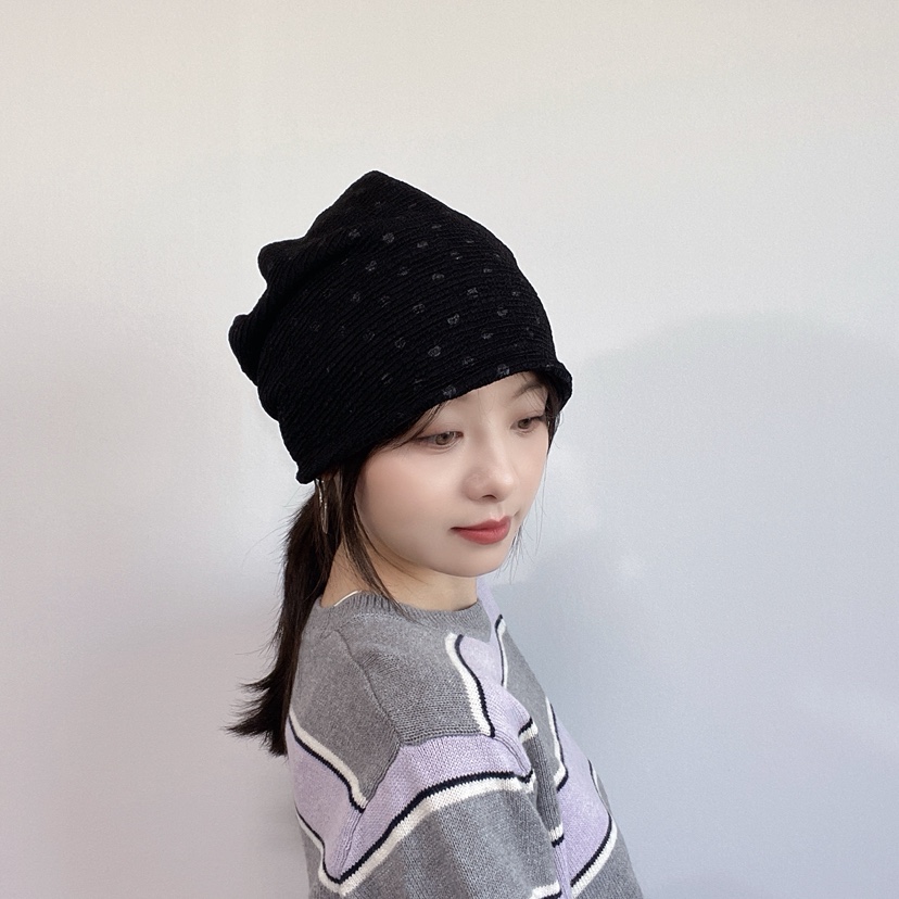 LOVELY HAT東大門實拍26秋季軟頂暗紋針織堆堆帽帽子LOVELY HAT帽子
