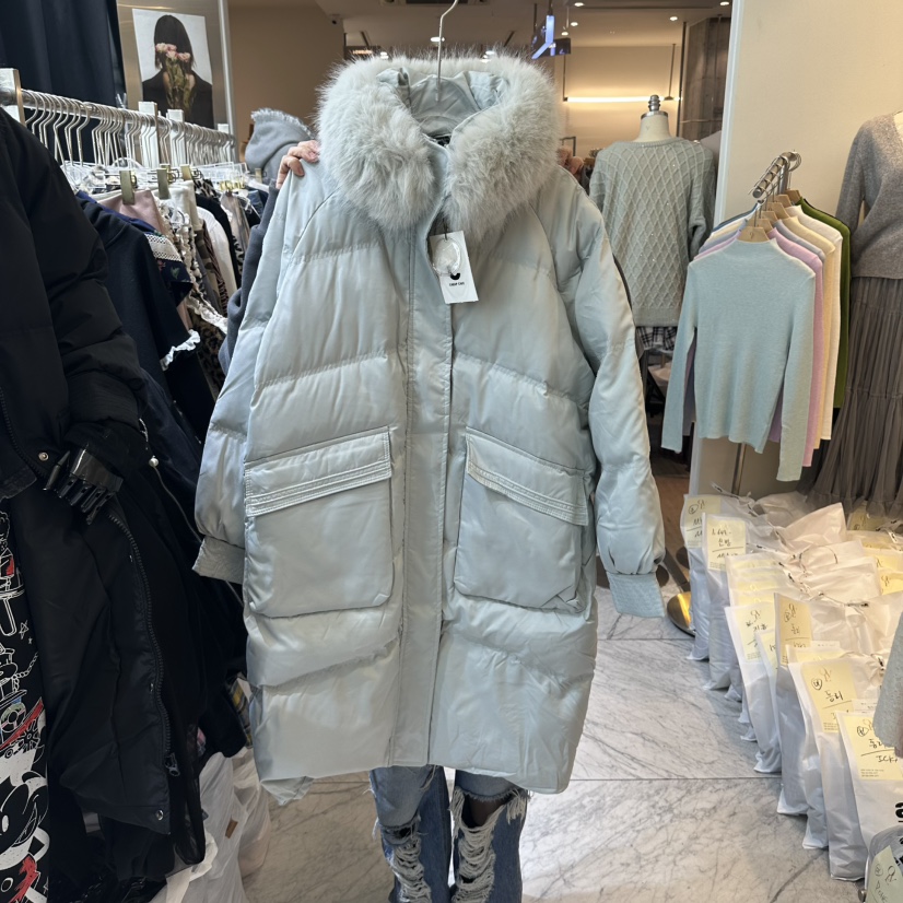 CHEAP-CHIC/CHARLES THE SECOND東大門實拍26秋季寬松毛領連帽CHEAP-CHIC/CHARLES THE SECOND長款羽絨服圖色2