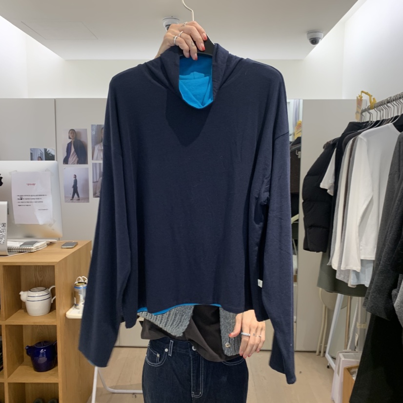 THE STARDUST東大門直郵26秋冬雙面高領T恤長袖T恤兩面可穿高THE STARDUST長袖T恤圖色3