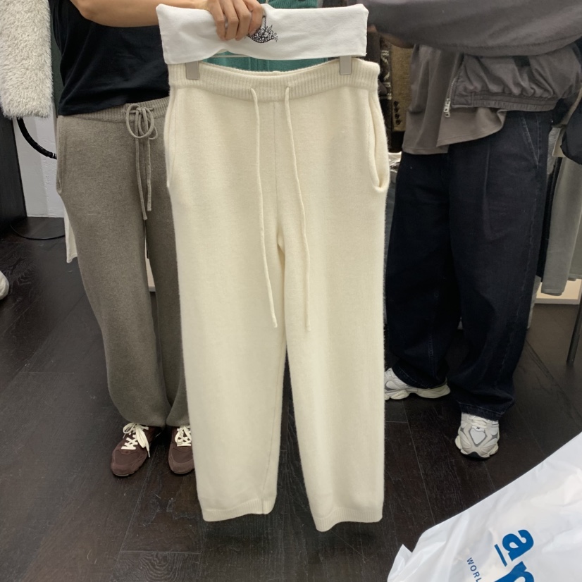 MILUI韓國直郵26秋季直筒針織休閑褲口袋抽繩直筒MILUI休閑褲圖色3