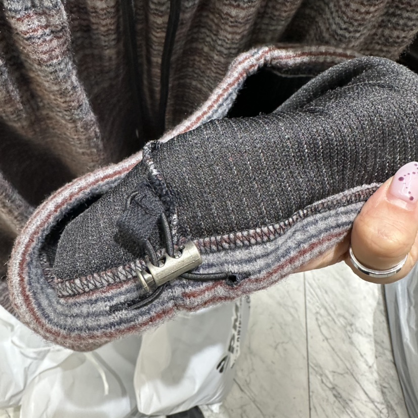 VIVEL東大門代購26秋冬松緊腰混色格紋闊腿褲休閑褲抽繩直筒格VIVEL休閑褲