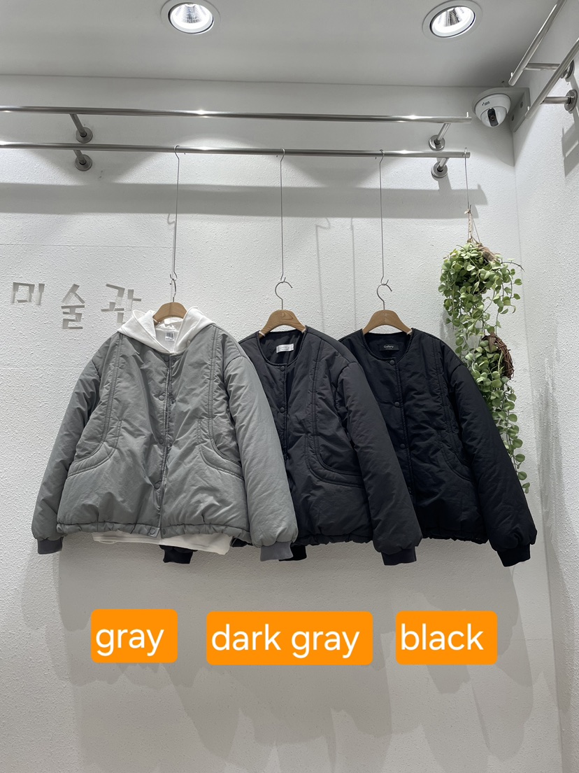 GALLERY韓國直郵26秋季短款口袋棉服短款棉服不含內搭可調節口GALLERY短款棉服