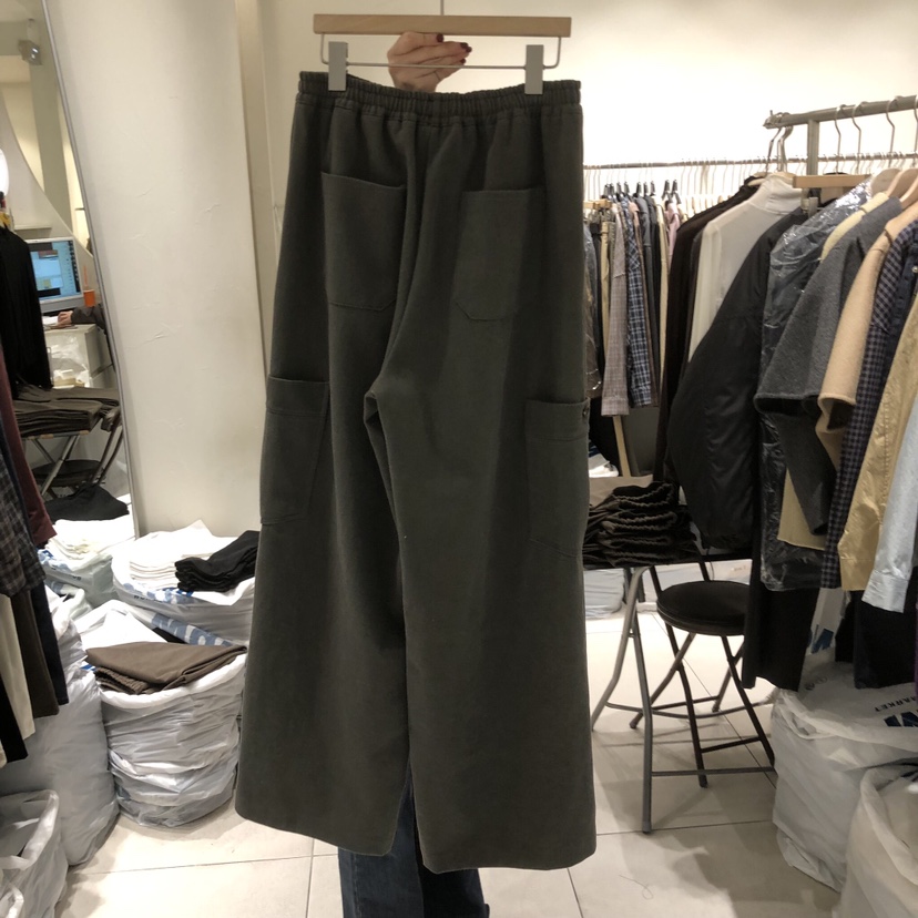 NAVY BURST東大門實拍26秋冬加絨工裝闊腿休閑褲口袋工裝加絨NAVY BURST休閑褲