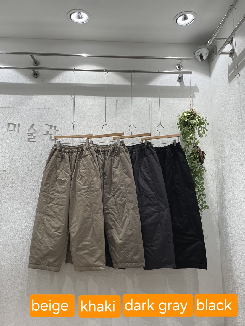 GALLERY韓國直郵26秋季夾棉闊腿休閑褲棉質寬松GALLERY休閑褲
