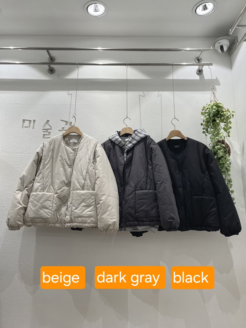 GALLERY韓國代購26秋冬圓領短款棉服單排扣棉質圓領GALLERY短款棉服