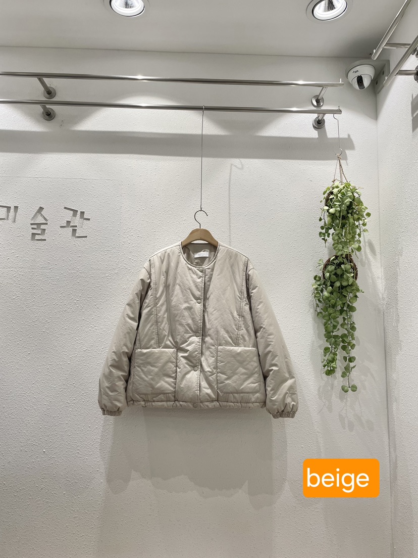 GALLERY韓國代購26秋冬圓領短款棉服單排扣棉質圓領GALLERY短款棉服圖色1