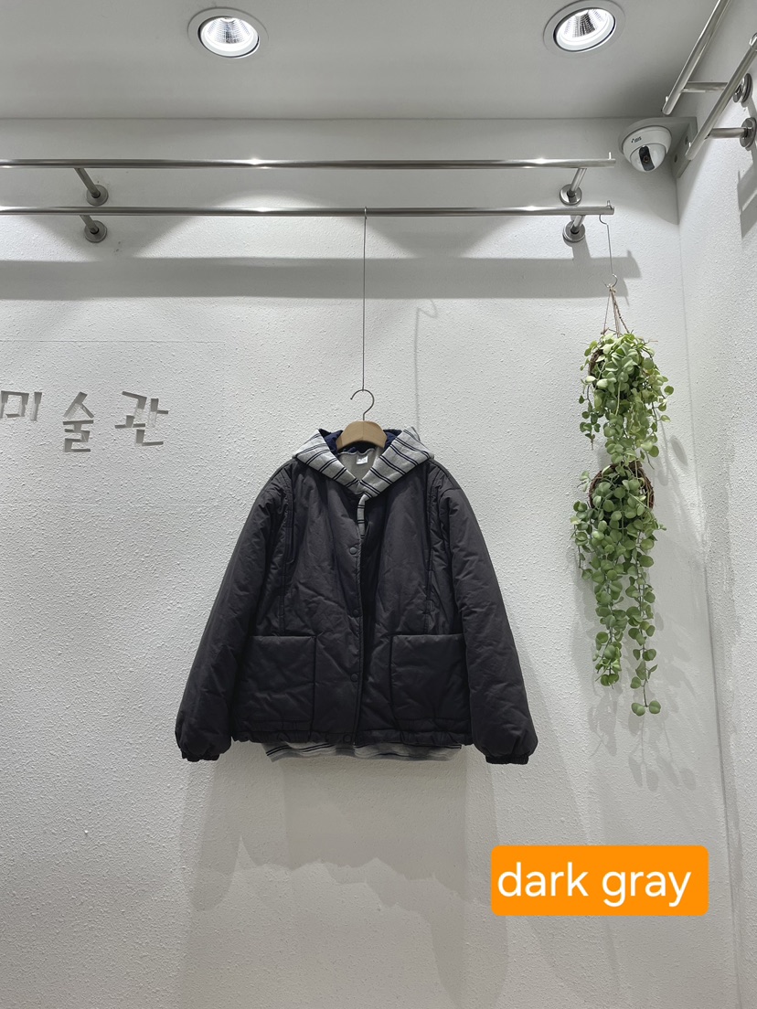 GALLERY韓國代購26秋冬圓領短款棉服單排扣棉質圓領GALLERY短款棉服圖色2