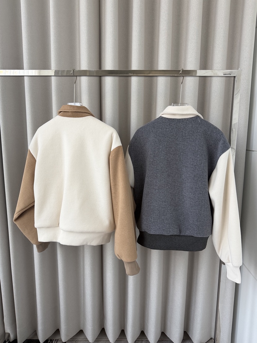 CLOTH東大門代購26秋季撞色短款連帽夾克抽繩落肩撞色寬松絎縫CLOTH夾克