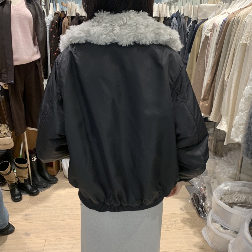 FLat OGI韓國直郵26秋冬毛領工裝兩面穿夾克毛皮毛絨翻領兩面FLat OGI夾克