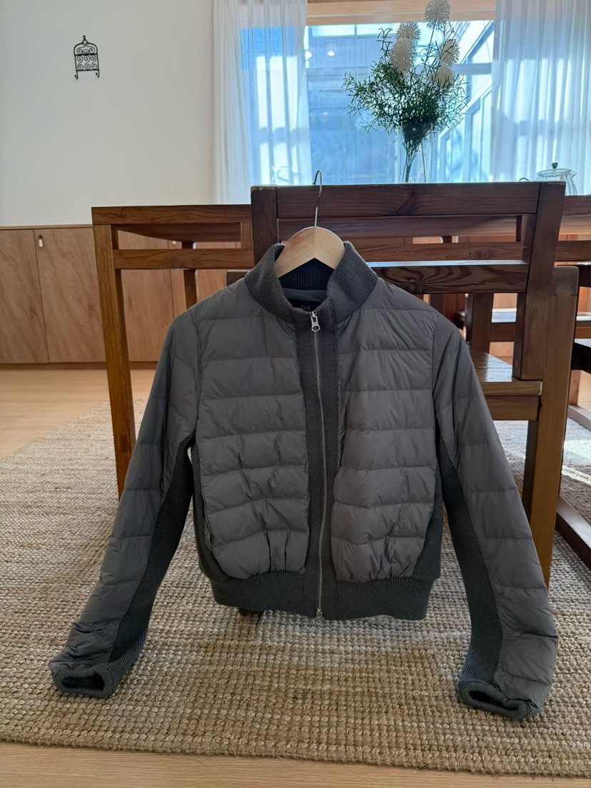 TUG東大門實拍26秋季短款拼接鵝絨羽絨服短款羽絨服立領填充絎TUG短款羽絨服圖色1灰