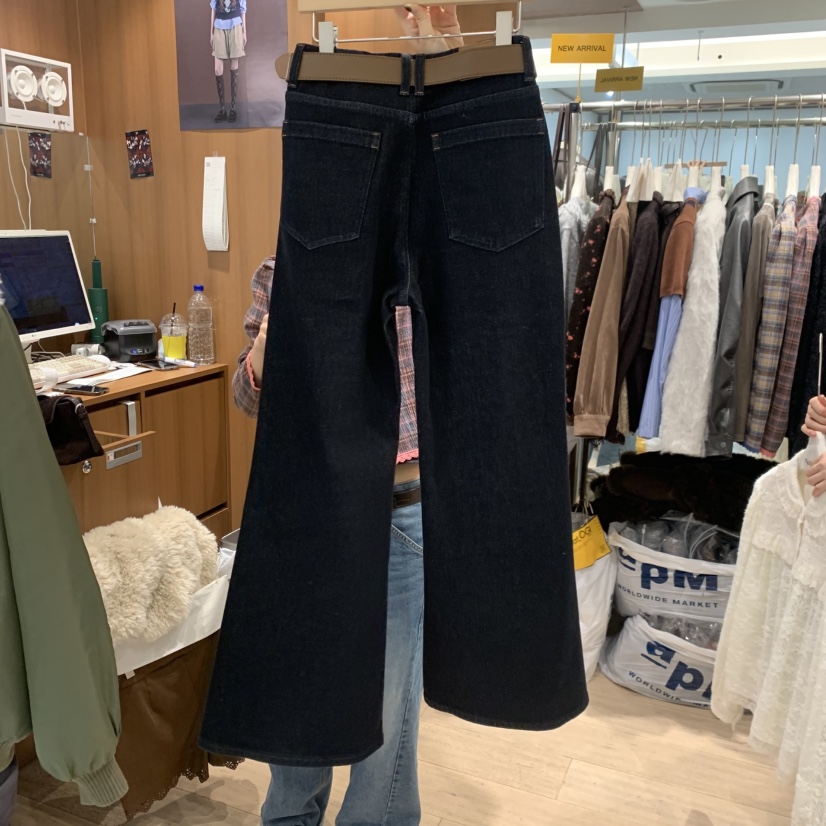 FLat OGI東大門直郵26秋季闊腿牛仔配腰帶休閑褲包含腰帶系腰FLat OGI休閑褲