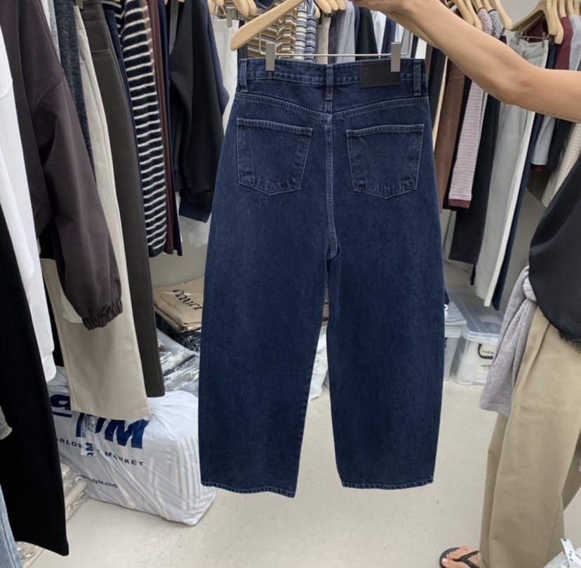 MURR韓國代購26秋季高腰闊腿加絨牛仔褲加絨高腰MURR牛仔褲