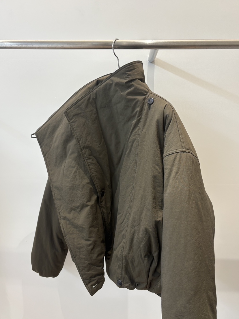 THERE東大門代購26秋季立領斜門襟短款棉服加厚立領落肩THERE短款棉服