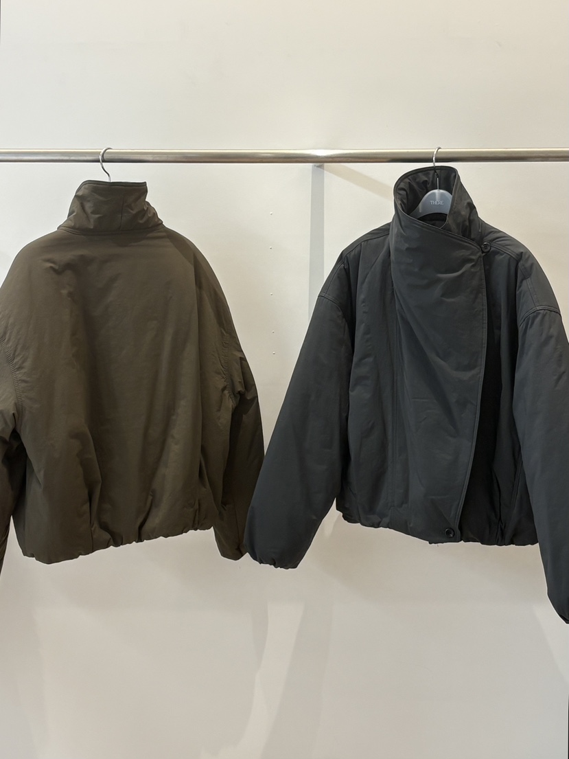 THERE東大門代購26秋季立領斜門襟短款棉服加厚立領落肩THERE短款棉服