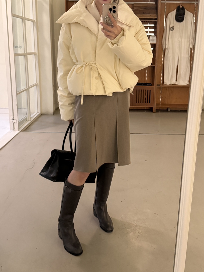 GALERIE NUIT韓國直郵26秋冬通勤褶裥中裙半身裙中短裙褶裙褶GALERIE NUIT半身裙/中短裙