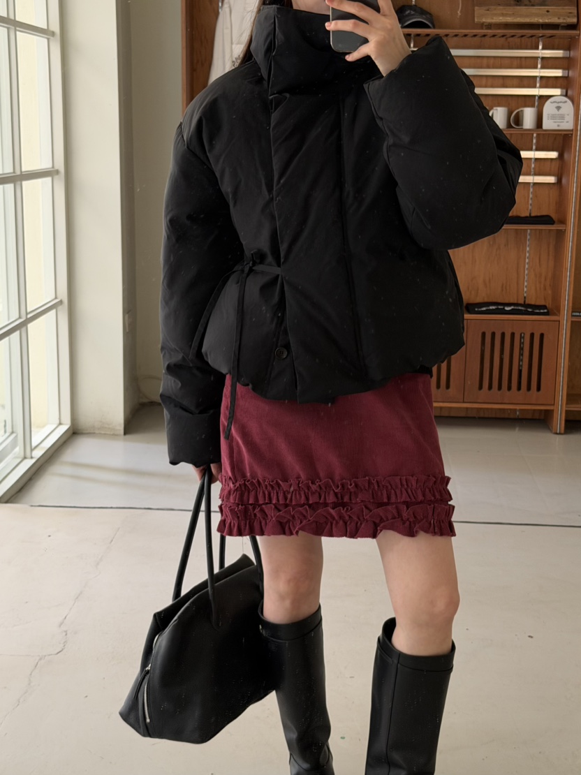 GALERIE NUIT東大門實拍26秋冬短款鵝絨羽絨服短款羽絨服大翻GALERIE NUIT短款羽絨服