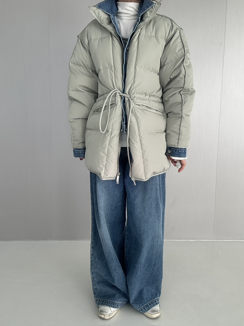 EDITION-P韓國代購26秋季立領抽繩棉服長款棉服可調節口袋立領EDITION-P長款棉服