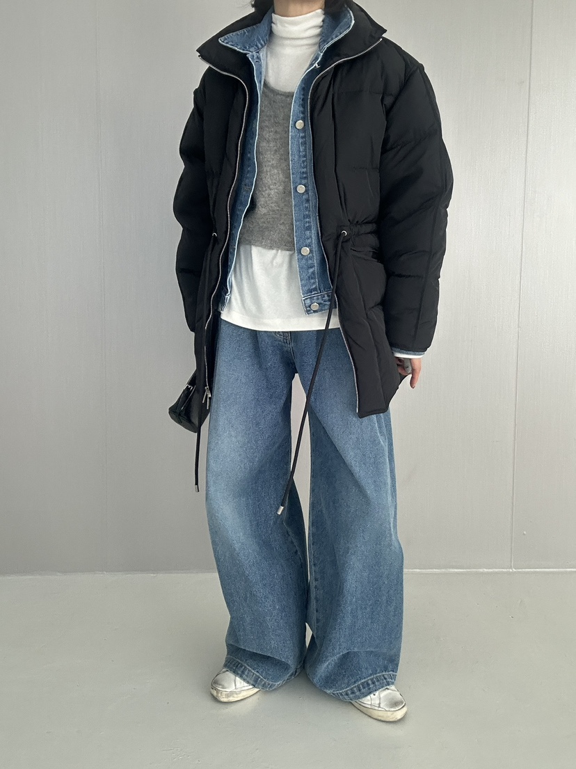EDITION-P韓國代購26秋季立領抽繩棉服長款棉服可調節口袋立領EDITION-P長款棉服