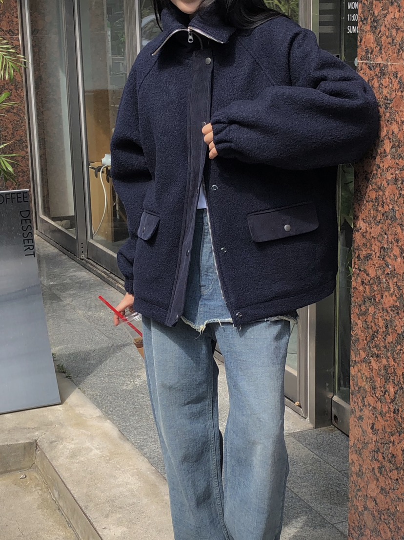 ONDO-P韓國代購26秋季加絨毛邊牛仔裙褲直筒高腰ONDO-P裙褲