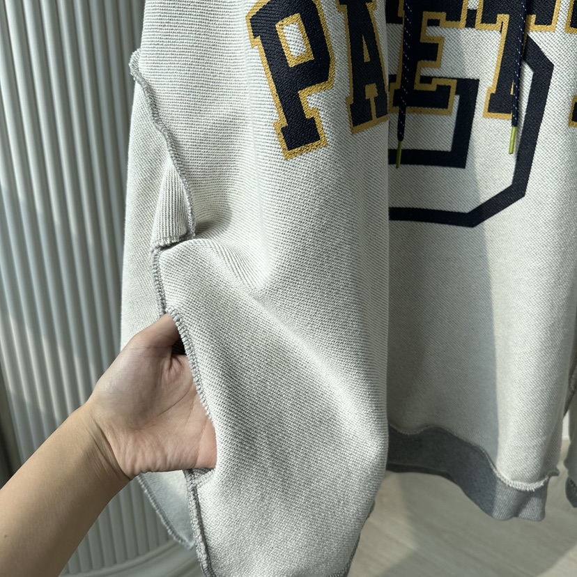 SEOUL PALETTE-Q東大門實拍26秋季oversize毛邊連帽衛衣字母撞SEOUL PALETTE-Q衛衣